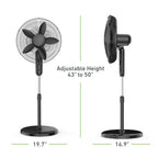 Holmes 18 Inch Oscillating Stand Fan 3 Speed Powerful Airflow Adjustable Height 30 Degree Tilt Wide Angle