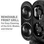 Holmes DuoBreeze 13” Desk Fan – with CleanBreeze, Adjustable Tilt, 3 Speeds, 8-Hour Timer, Black