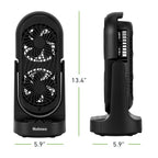 Holmes DuoBreeze 13” Desk Fan – with CleanBreeze, Adjustable Tilt, 3 Speeds, 8-Hour Timer, Black