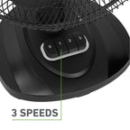 Holmes 12" TableBreeze Oscillating Table Fan 3 Speeds Black