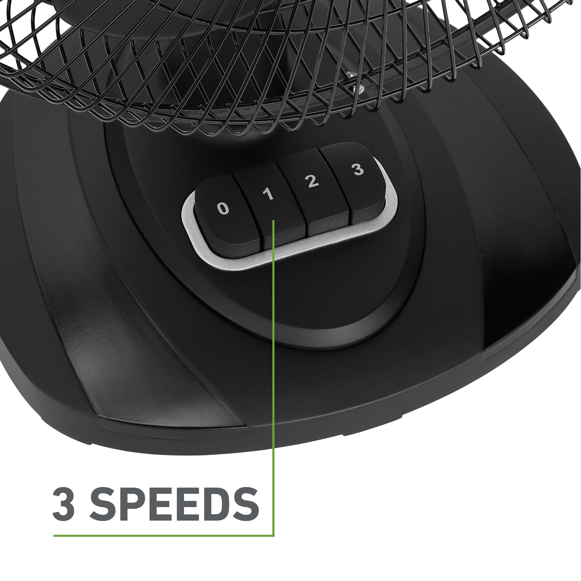 Holmes 12" TableBreeze Oscillating Table Fan 3 Speeds Black