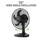 Holmes 12" TableBreeze Oscillating Table Fan 3 Speeds Black