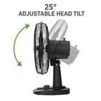 Holmes 12" TableBreeze Oscillating Table Fan 3 Speeds Black
