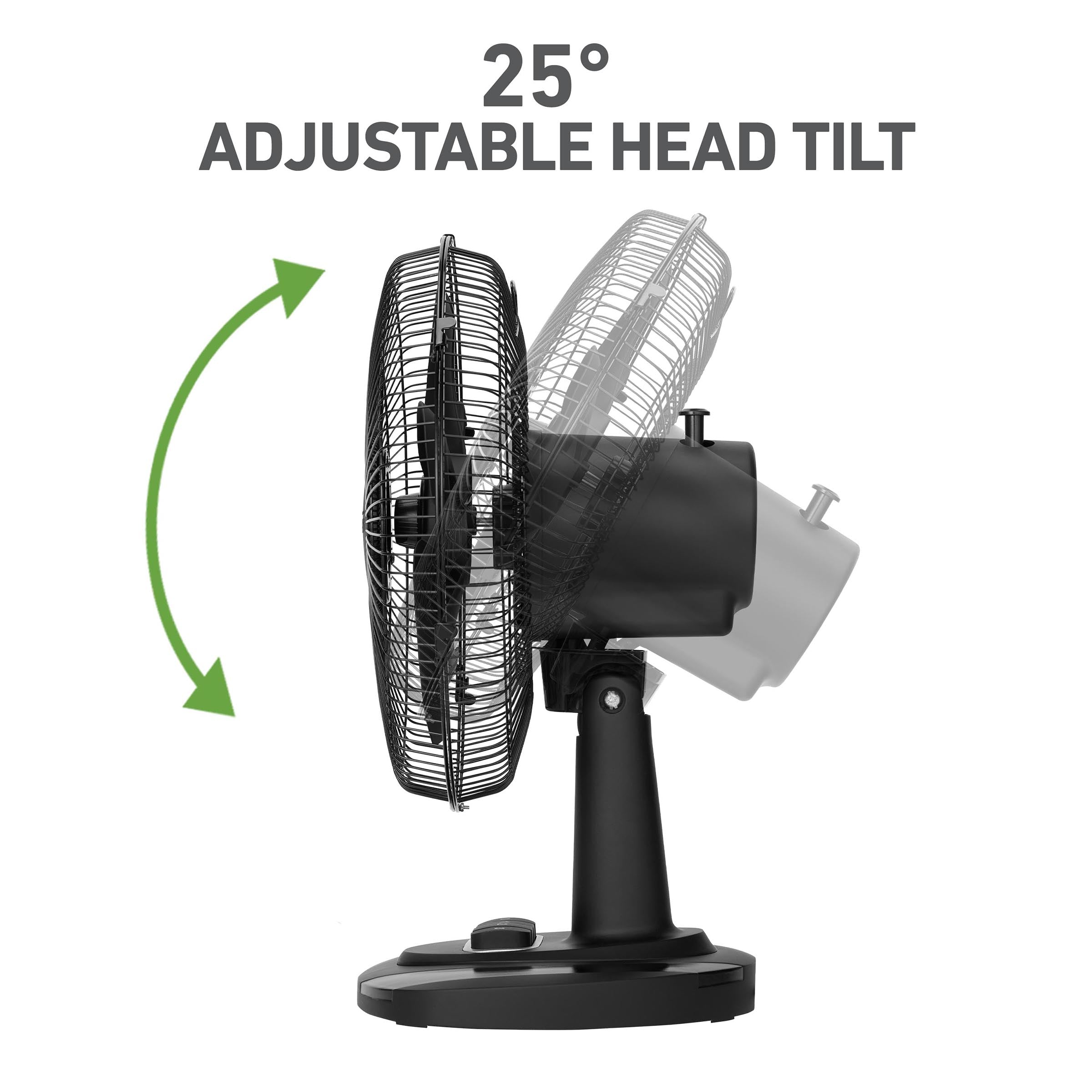 Holmes 12" TableBreeze Oscillating Table Fan 3 Speeds Black