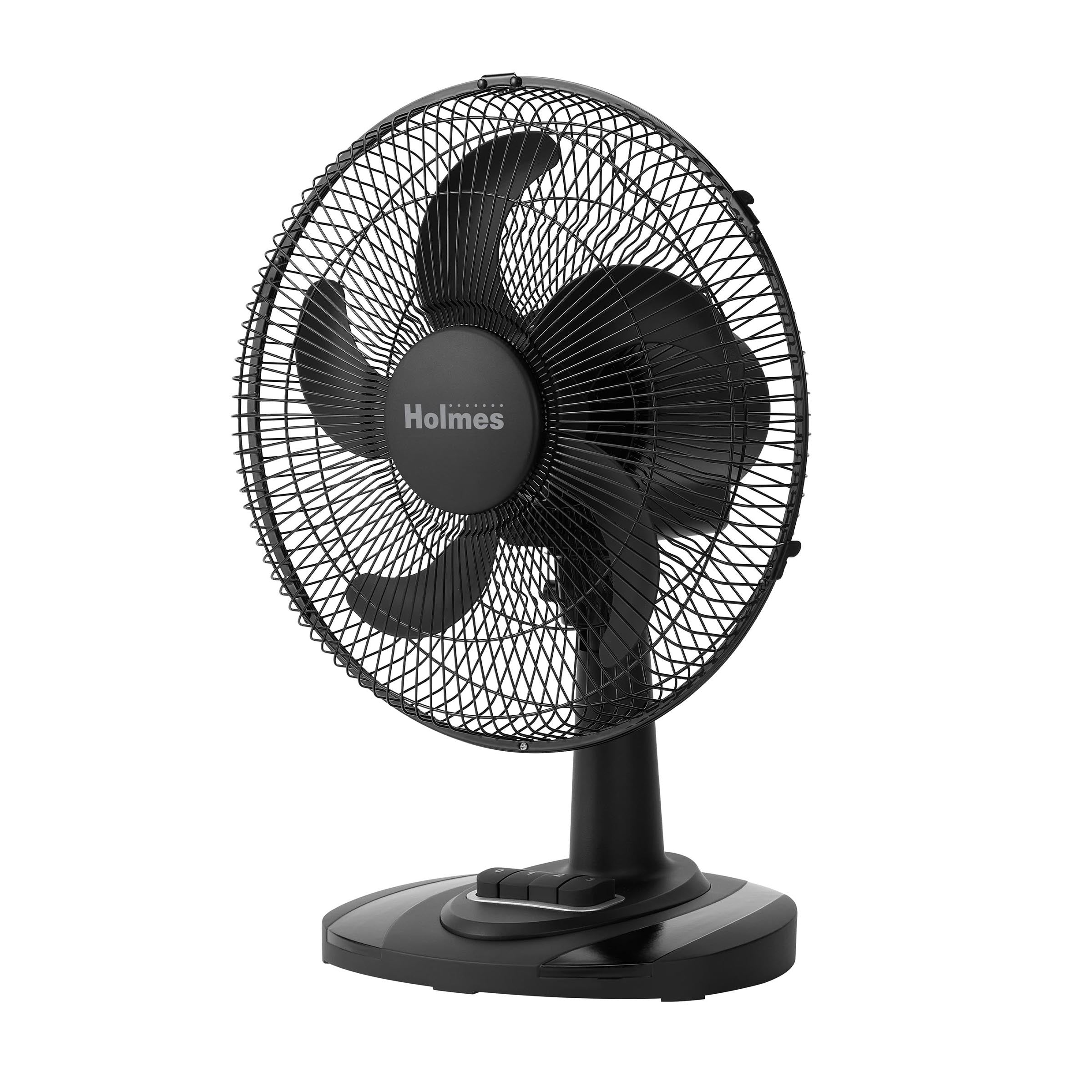 Holmes 12" TableBreeze Oscillating Table Fan 3 Speeds Black