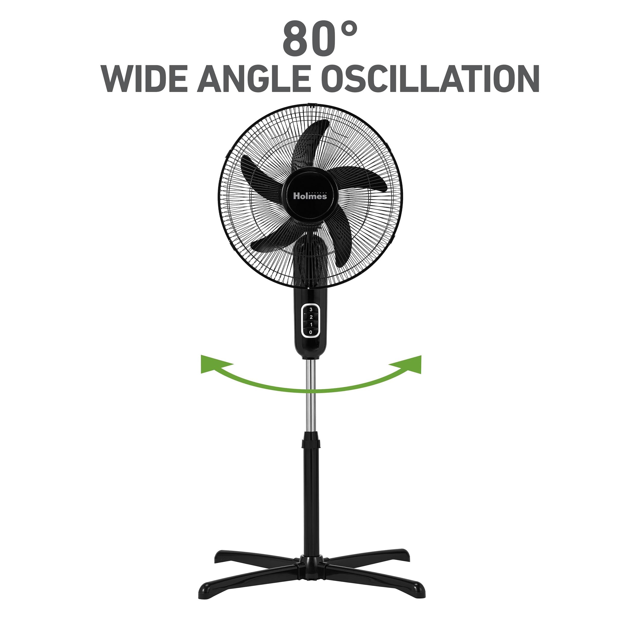 Holmes 16” BladeBreeze Manual Stand Fan Oscillation Tilt