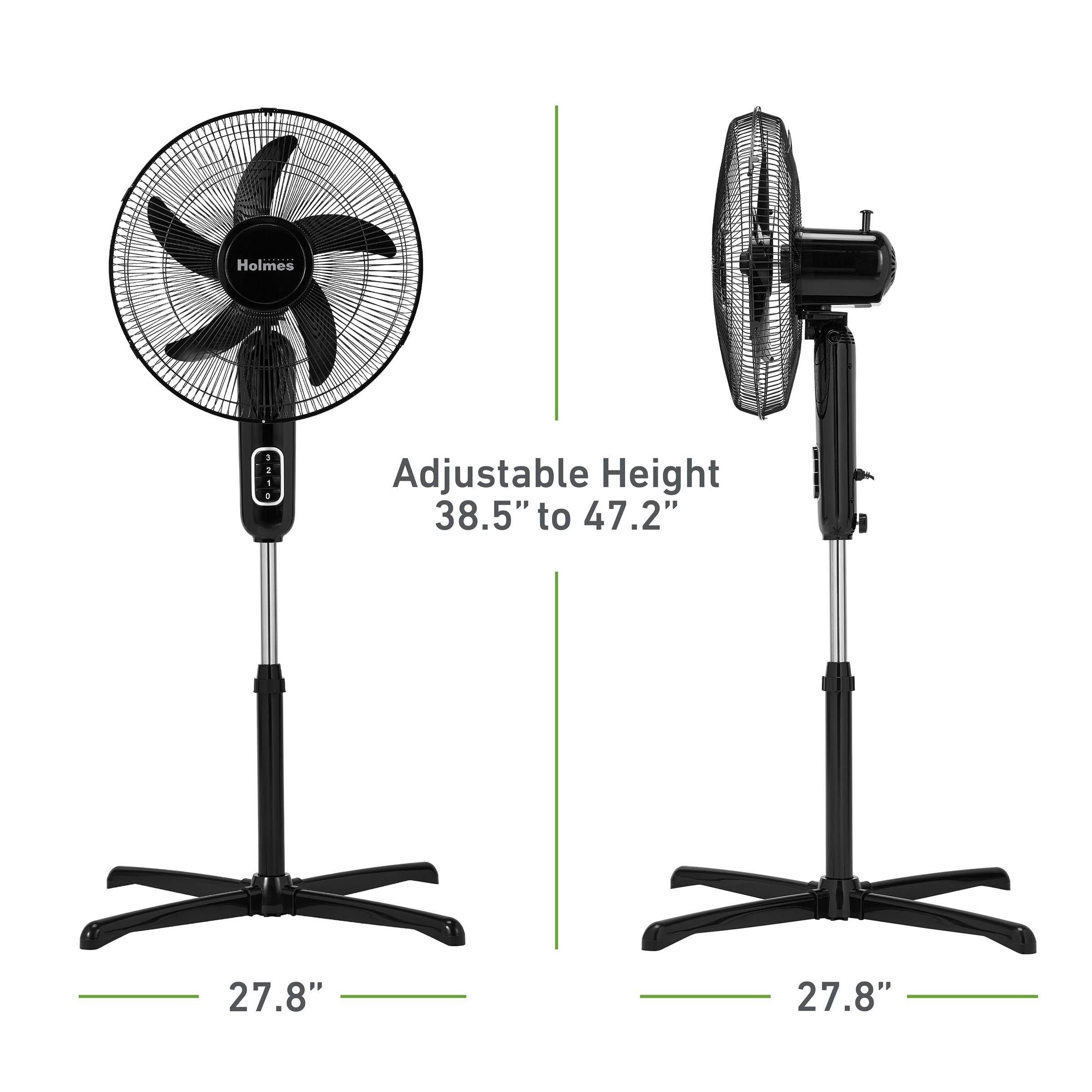 Holmes 16” BladeBreeze Manual Stand Fan Oscillation Tilt