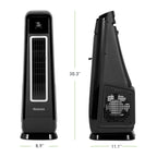 Holmes 30” ExtremeBreeze High Velocity Tower Fan with Programmable Thermostat and 3 Speeds, Black