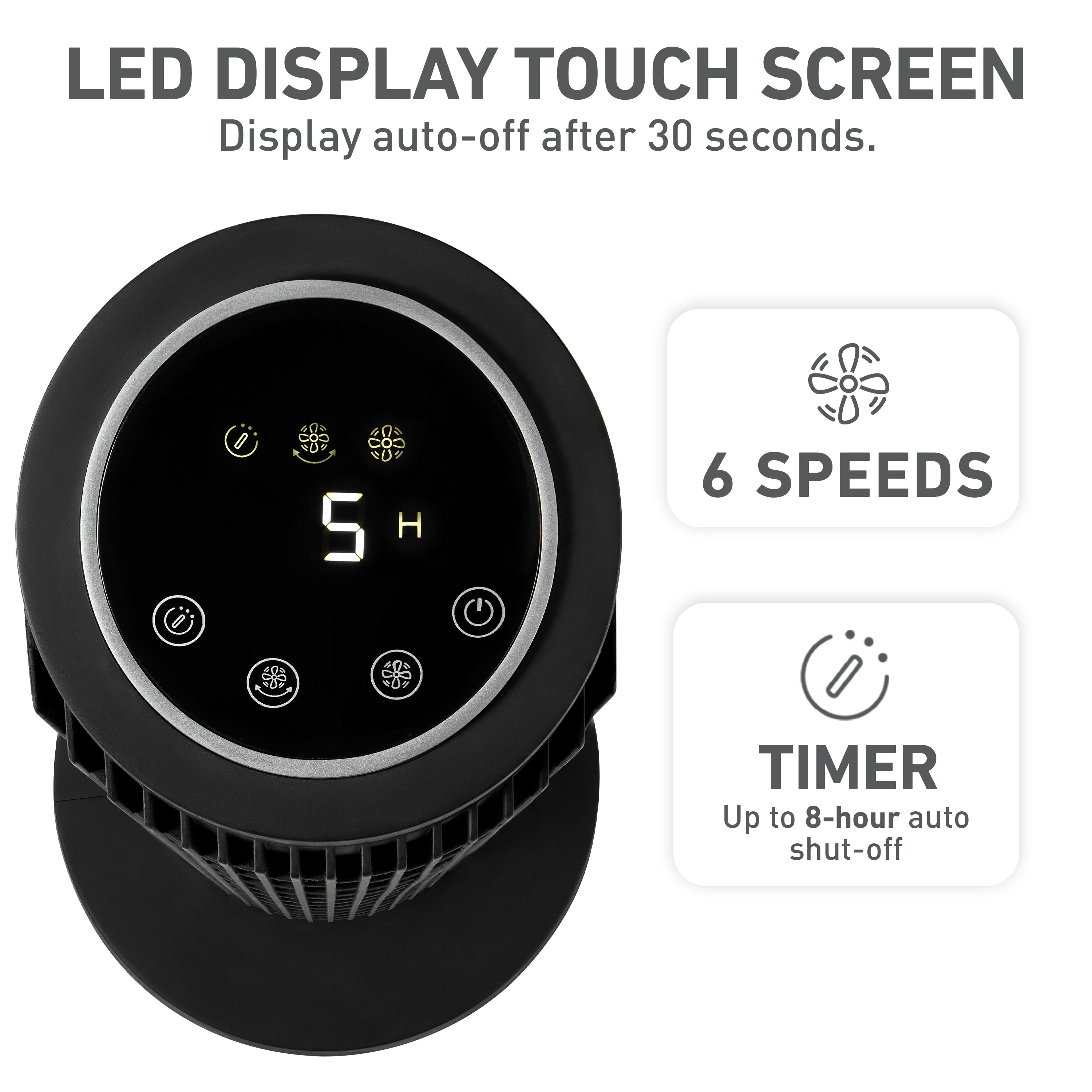 Holmes 37” WhisperForce CleanBreeze Tower Fan Remote Black