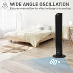Holmes 37” WhisperForce CleanBreeze Tower Fan Remote Black