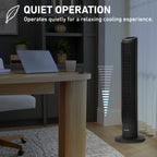 Holmes 37” WhisperForce CleanBreeze Tower Fan Remote Black