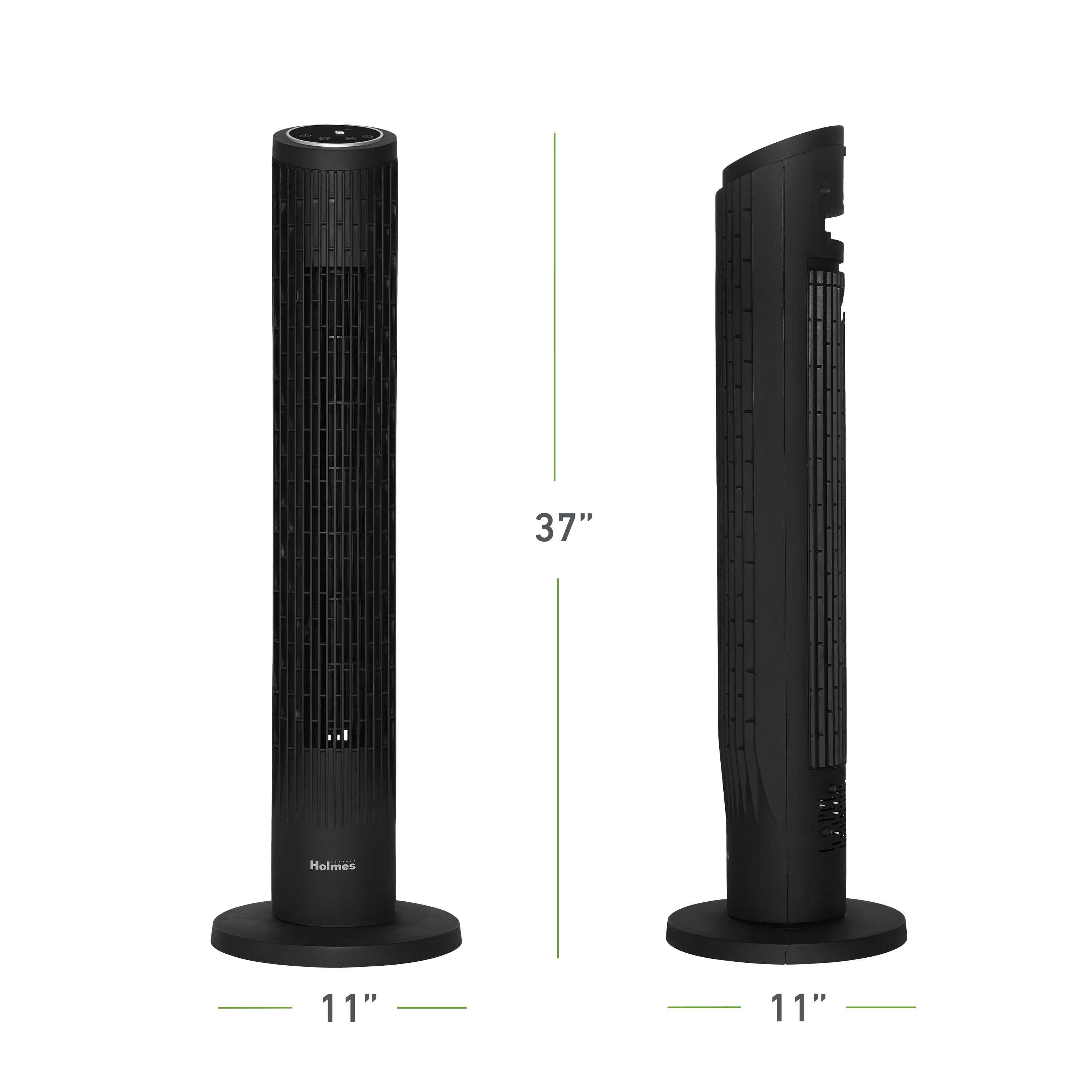 Holmes 37” WhisperForce CleanBreeze Tower Fan Remote Black
