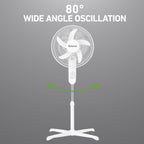 Holmes 16” BladeBreeze Manual Stand Fan Oscillation Tilt