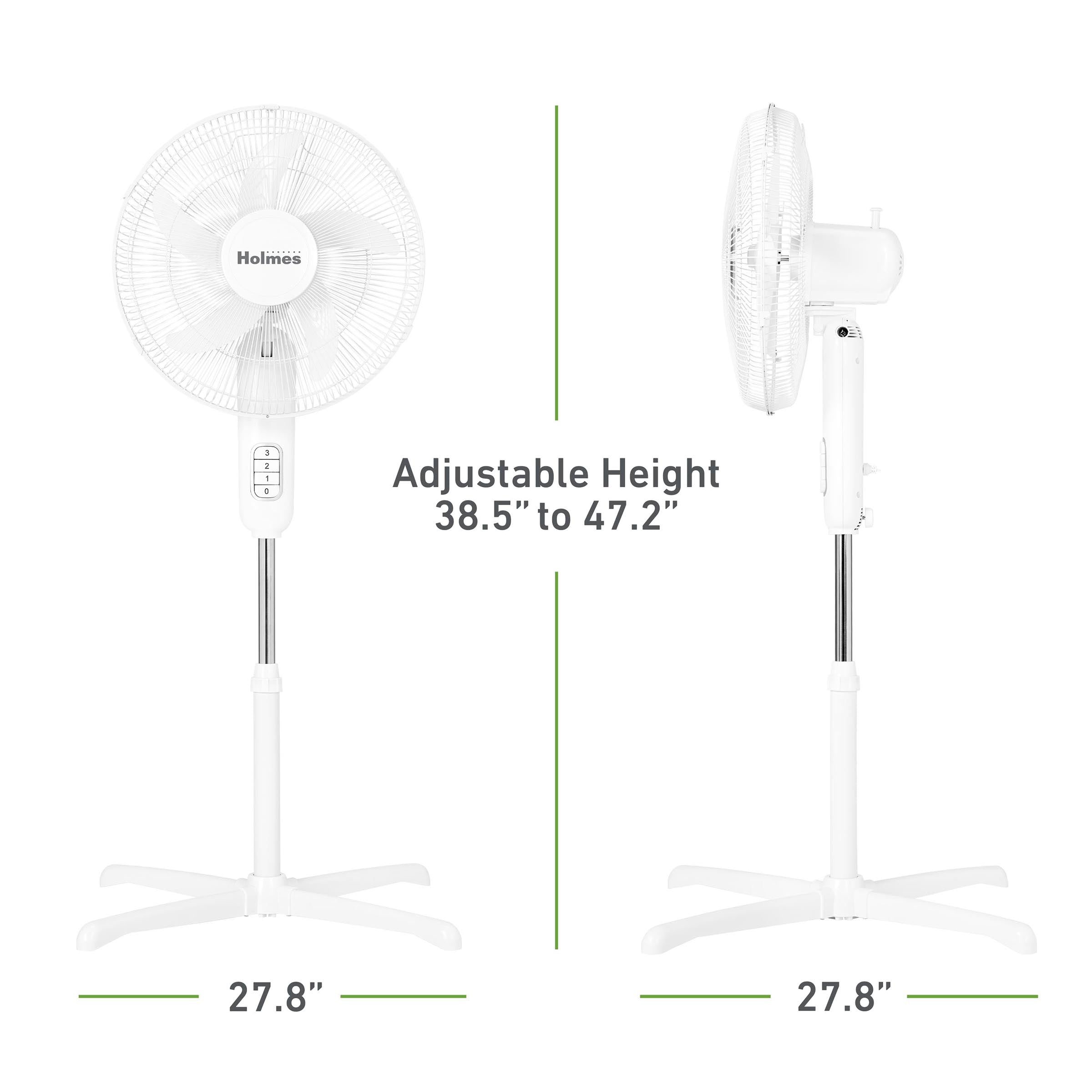 Holmes 16” BladeBreeze Manual Stand Fan Oscillation Tilt