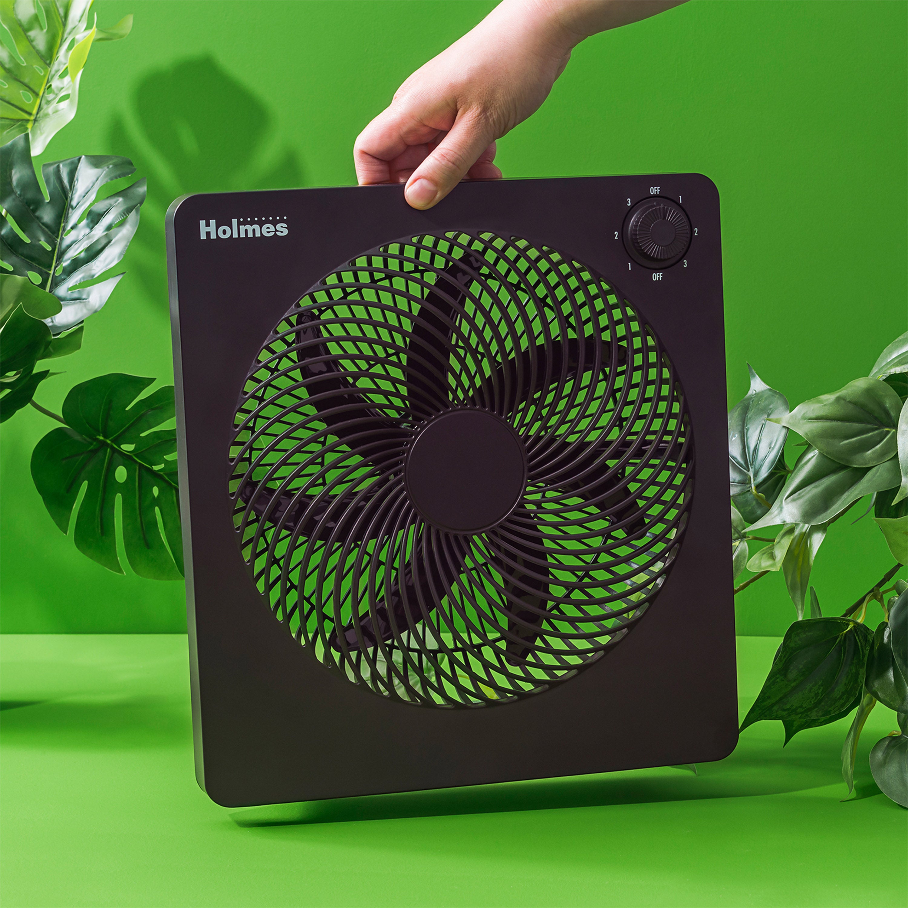 Holmes 10” Rechargeable Personal Fan – 3 Speeds, Portable, 60° Oscillation, 8-Hour Timer, USB Charging