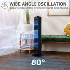 Holmes 29” Manual CleanBreeze Tower Fan 3 Speeds Oscillating Black
