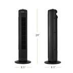 Holmes 29” Manual CleanBreeze Tower Fan 3 Speeds Oscillating Black