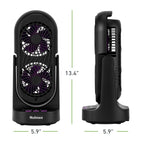 Holmes 13" DuoBreeze Desk Fan, Dual Blade, 3-Speed, Timer, CleanBreeze, Purple/Black