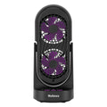 Holmes 13" DuoBreeze Desk Fan, Dual Blade, 3-Speed, Timer, CleanBreeze, Purple/Black