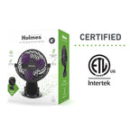 Holmes 4" Rechargeable Clip Fan, 360° Tilt , Strong Airflow, USB, Purple/Black