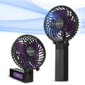 Holmes 4" Rechargeable Handheld Fan, 3-Speed, USB-C, Adjustable Tilt, Purple/Black