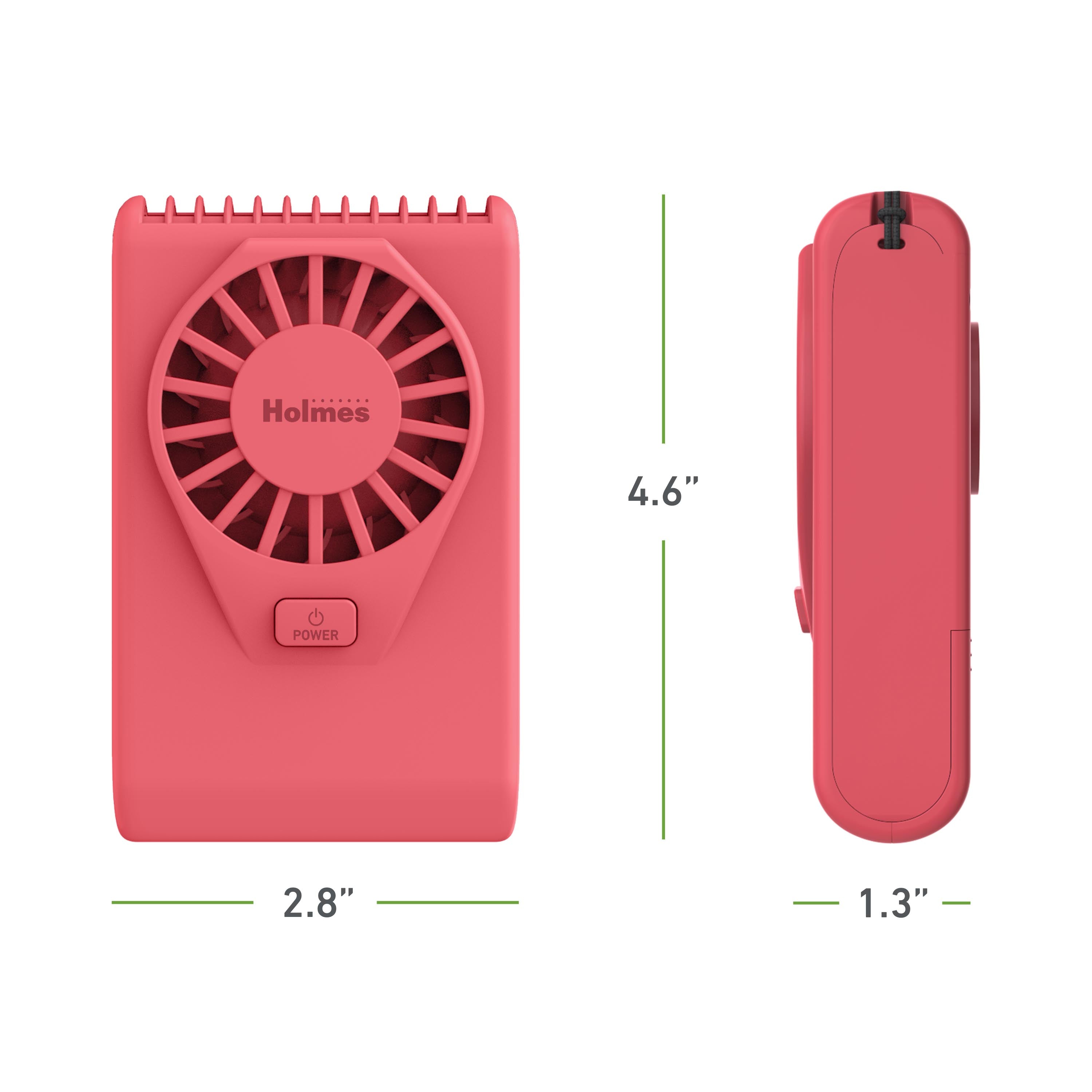 Holmes 4” Necklace Fan – Hands-Free, Battery Powered, Strong Breeze, Compact & Portable