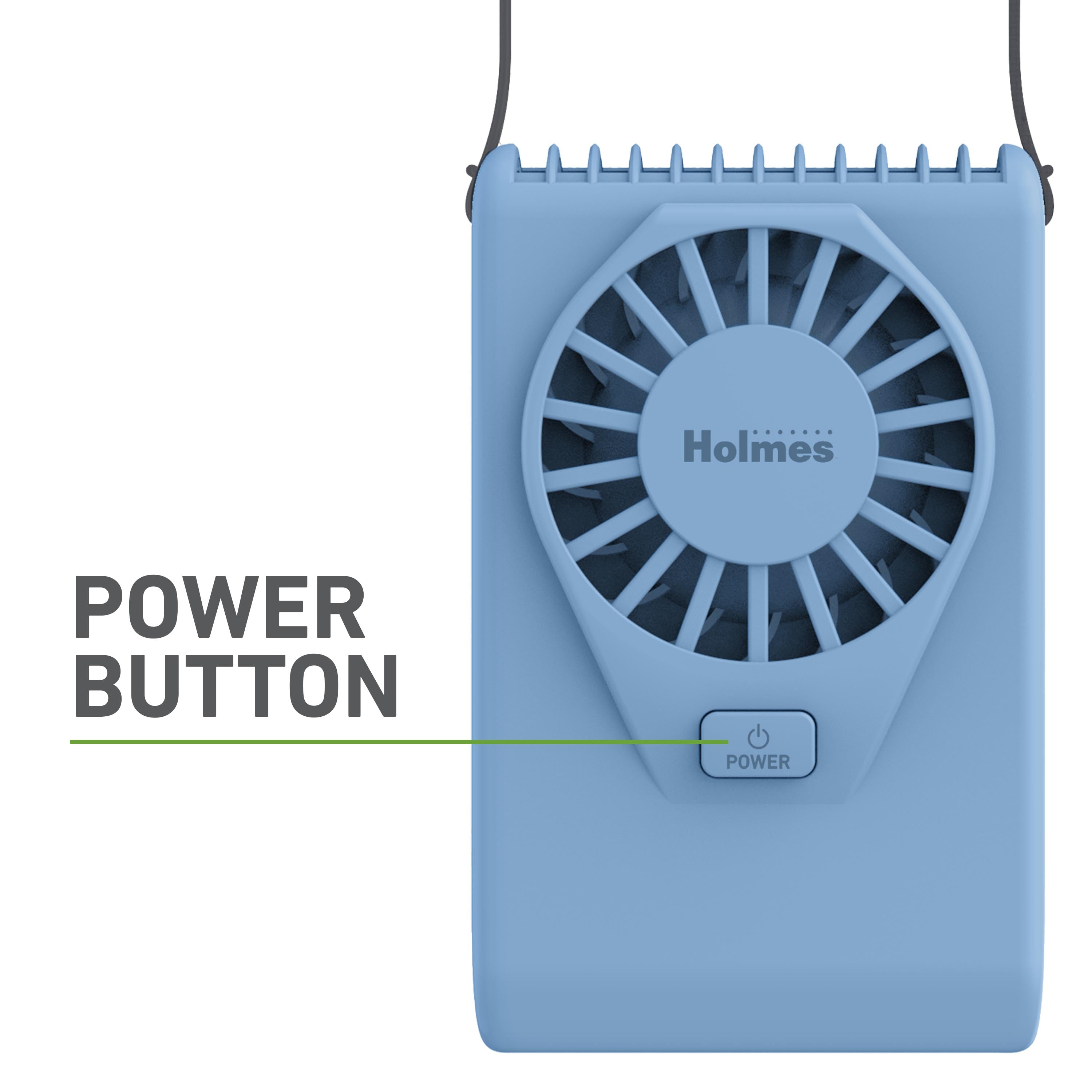 Holmes 4” Necklace Fan – Hands-Free, Battery Powered, Strong Breeze, Compact & Portable