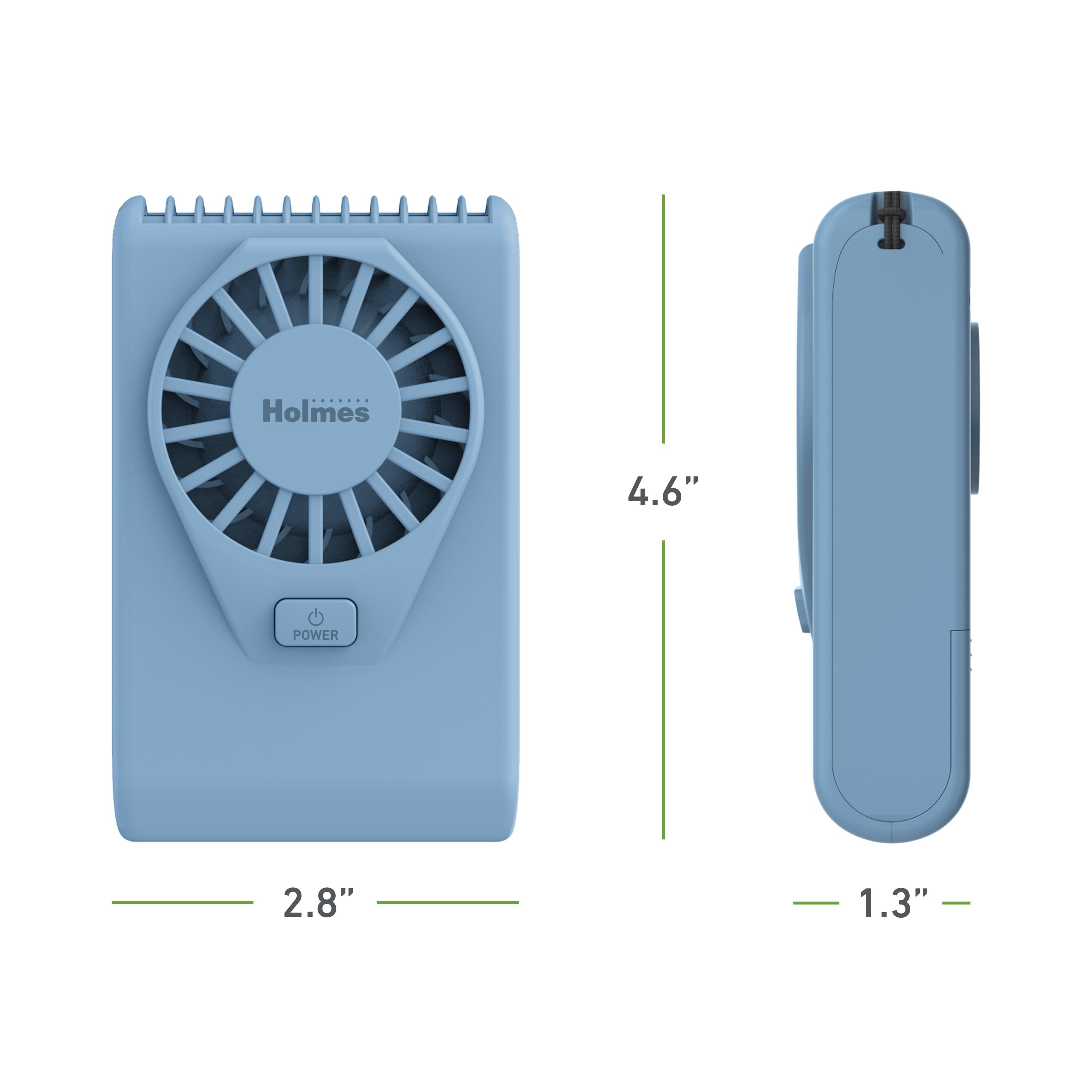 Holmes 4” Necklace Fan – Hands-Free, Battery Powered, Strong Breeze, Compact & Portable