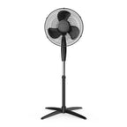 Holmes 16” BladeBreeze Manual Stand Fan with Adjustable Head Tilt, Wide-Angle Oscillation, 5 Blades, Black