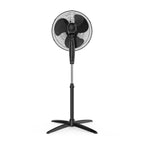 Holmes 16” BladeBreeze Manual Stand Fan with Adjustable Head Tilt, Wide-Angle Oscillation, 5 Blades, Black