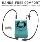 Holmes 4” Necklace Fan – Hands-Free, Battery Powered, Strong Breeze, Compact & Portable