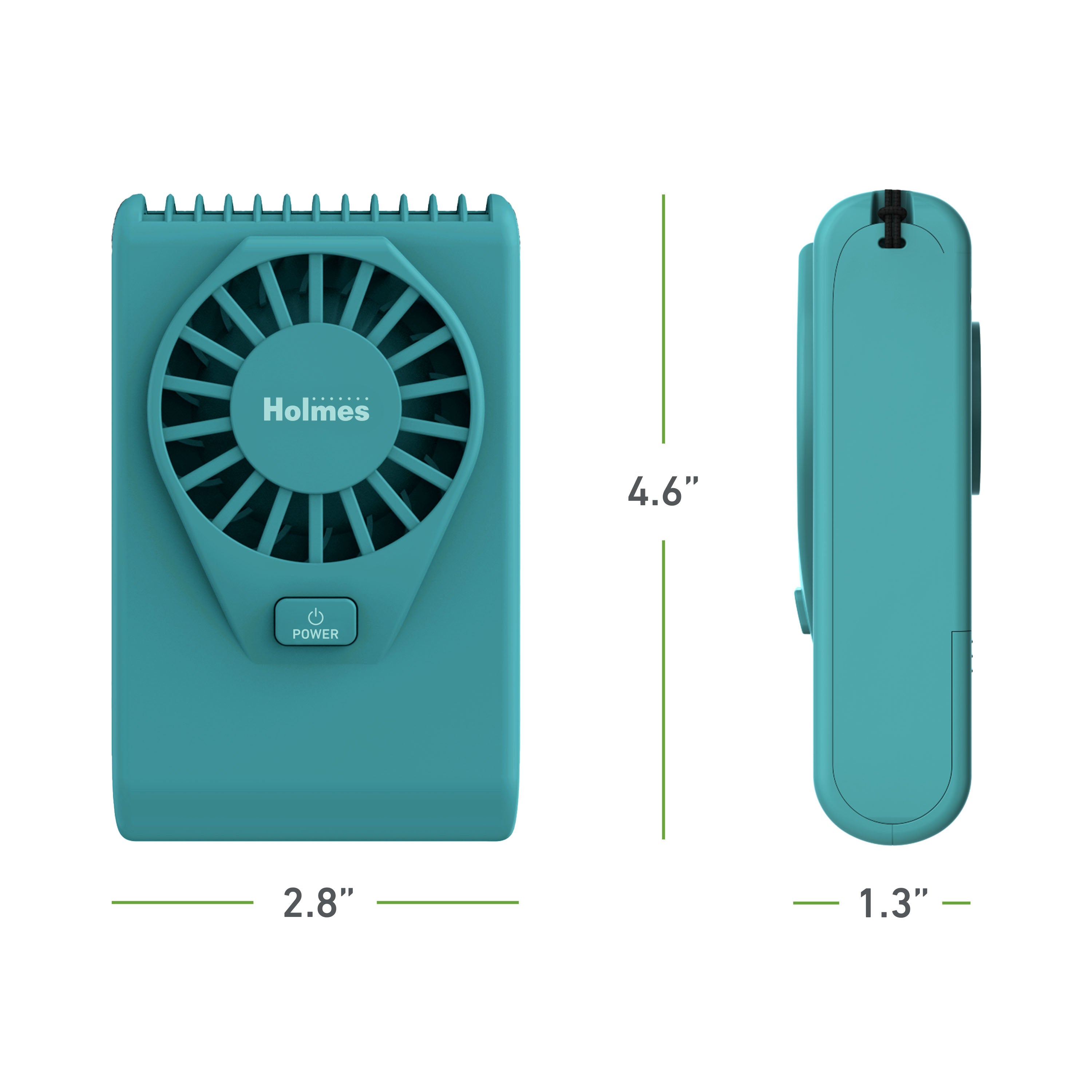 Holmes 4” Necklace Fan – Hands-Free, Battery Powered, Strong Breeze, Compact & Portable