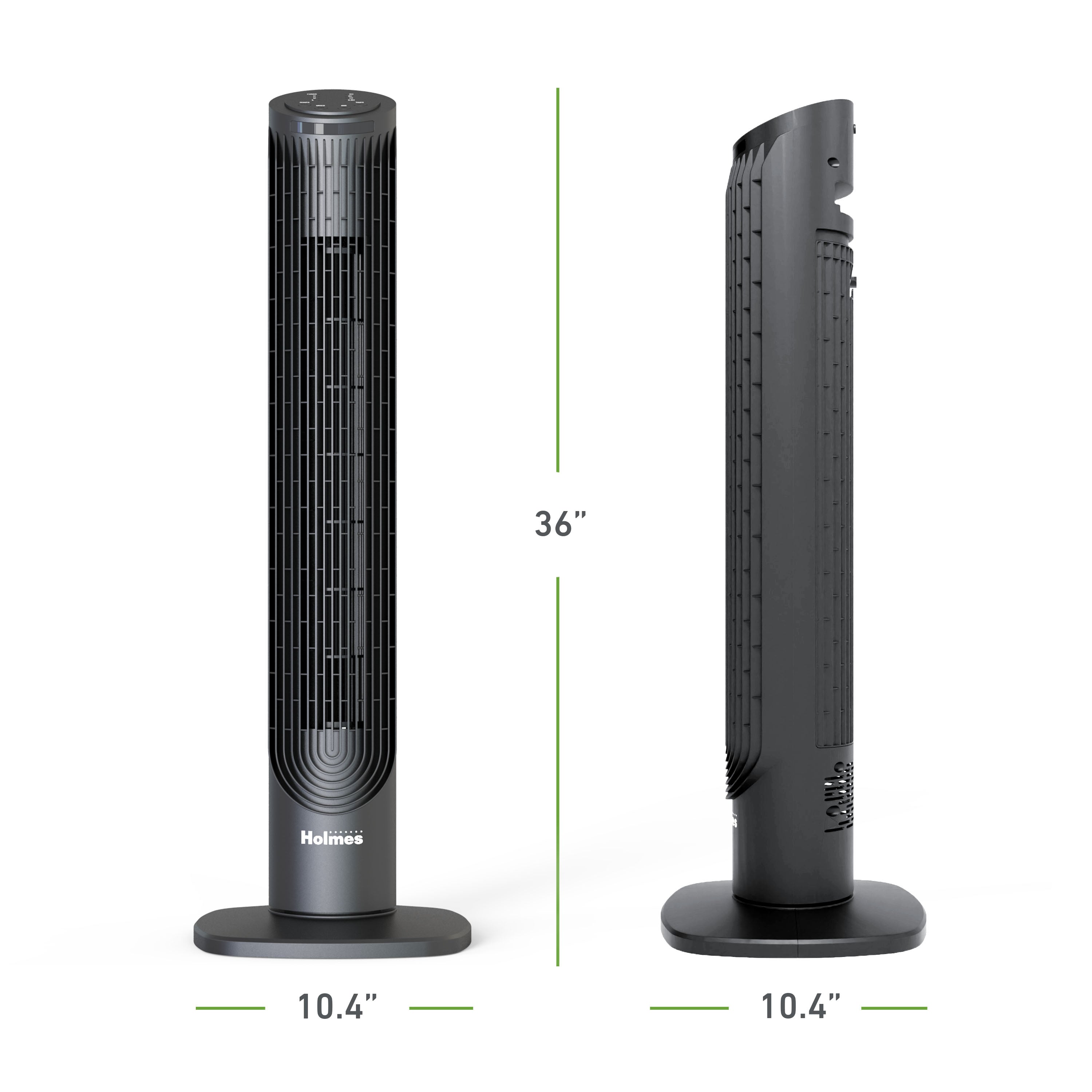 Holmes 36" Digital CleanBreeze Tower Fan with Remote 6 Speeds 75° Oscillation Black