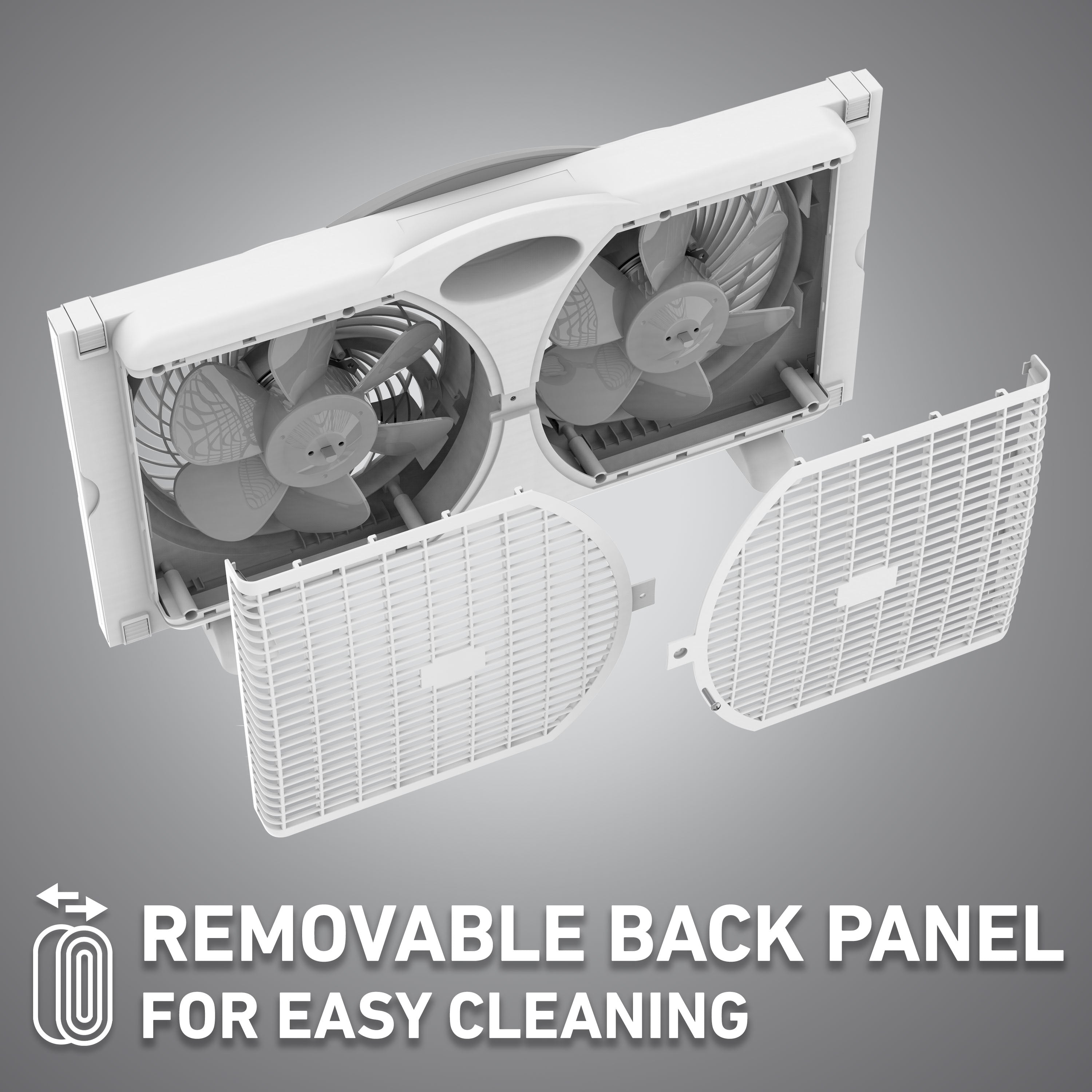 Holmes 9” Window Fan – CleanBreeze, 3 Speeds, Reversible Twin Blades, Remote, Adjustable Panels, White
