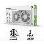 Holmes 9” Window Fan – CleanBreeze, 3 Speeds, Reversible Twin Blades, Remote, Adjustable Panels, White