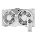 Holmes 9” Window Fan – CleanBreeze, 3 Speeds, Reversible Twin Blades, Remote, Adjustable Panels, White