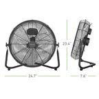 Holmes 20” Floor Fan – 3 Speeds, 360° Pivoting Head, Wall-Mountable, Durable Metal Blades, Black