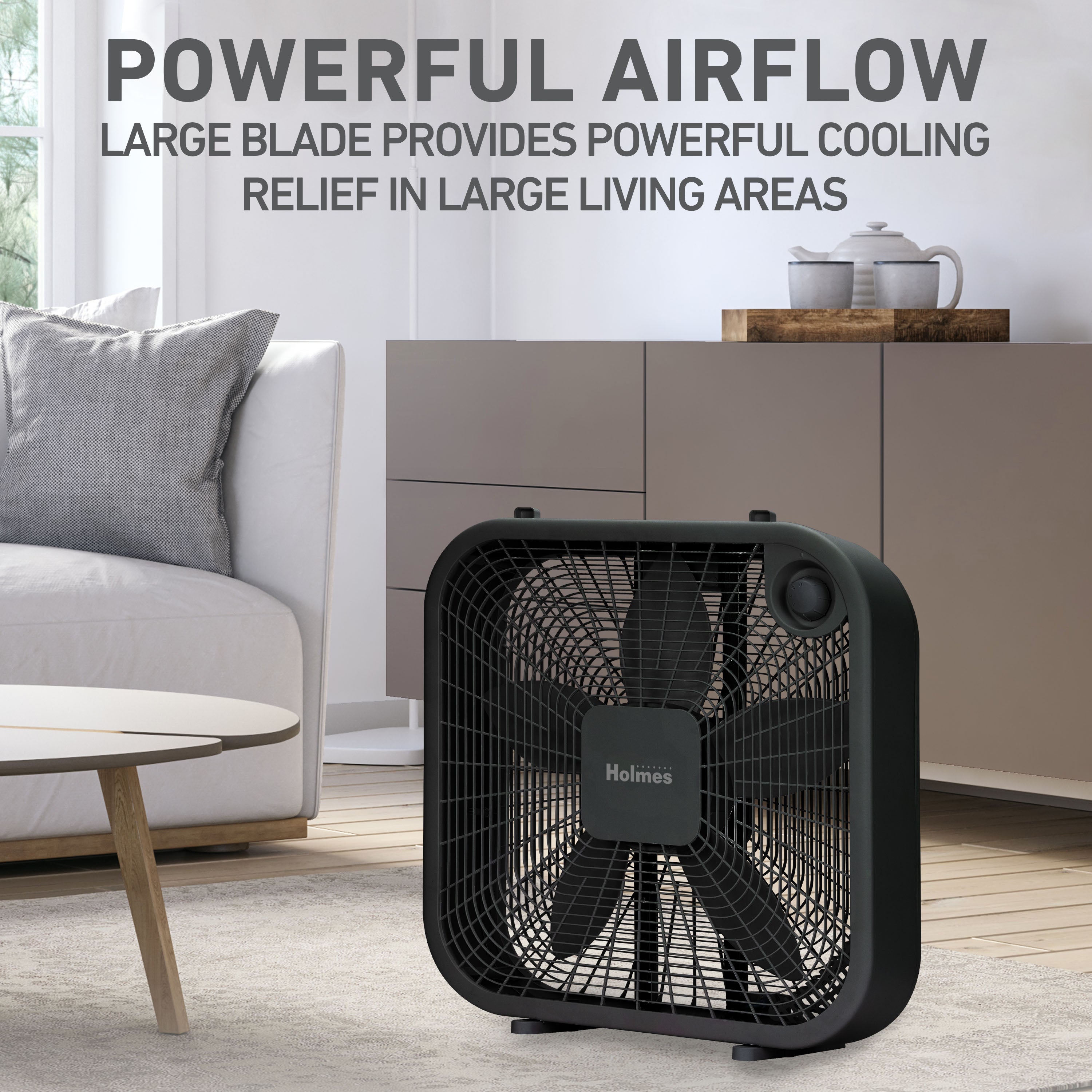 Holmes® 20-Inch High-Velocity Box Fan, Black