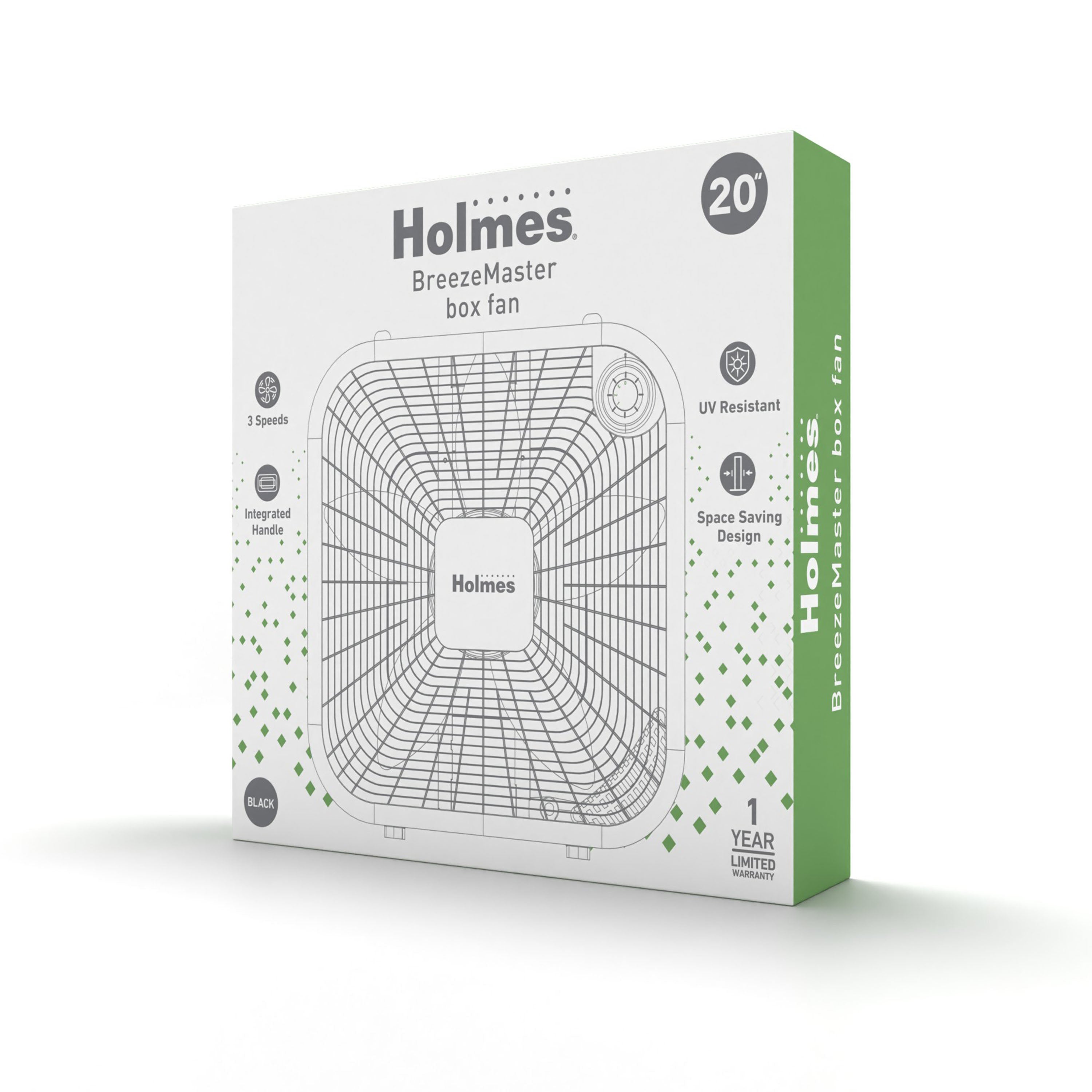 Holmes® 20-Inch High-Velocity Box Fan, Black