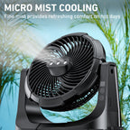 Holmes 8.5L Portable Misting Fan Rechargeable Battery Outdoor Indoor Cooling Fan