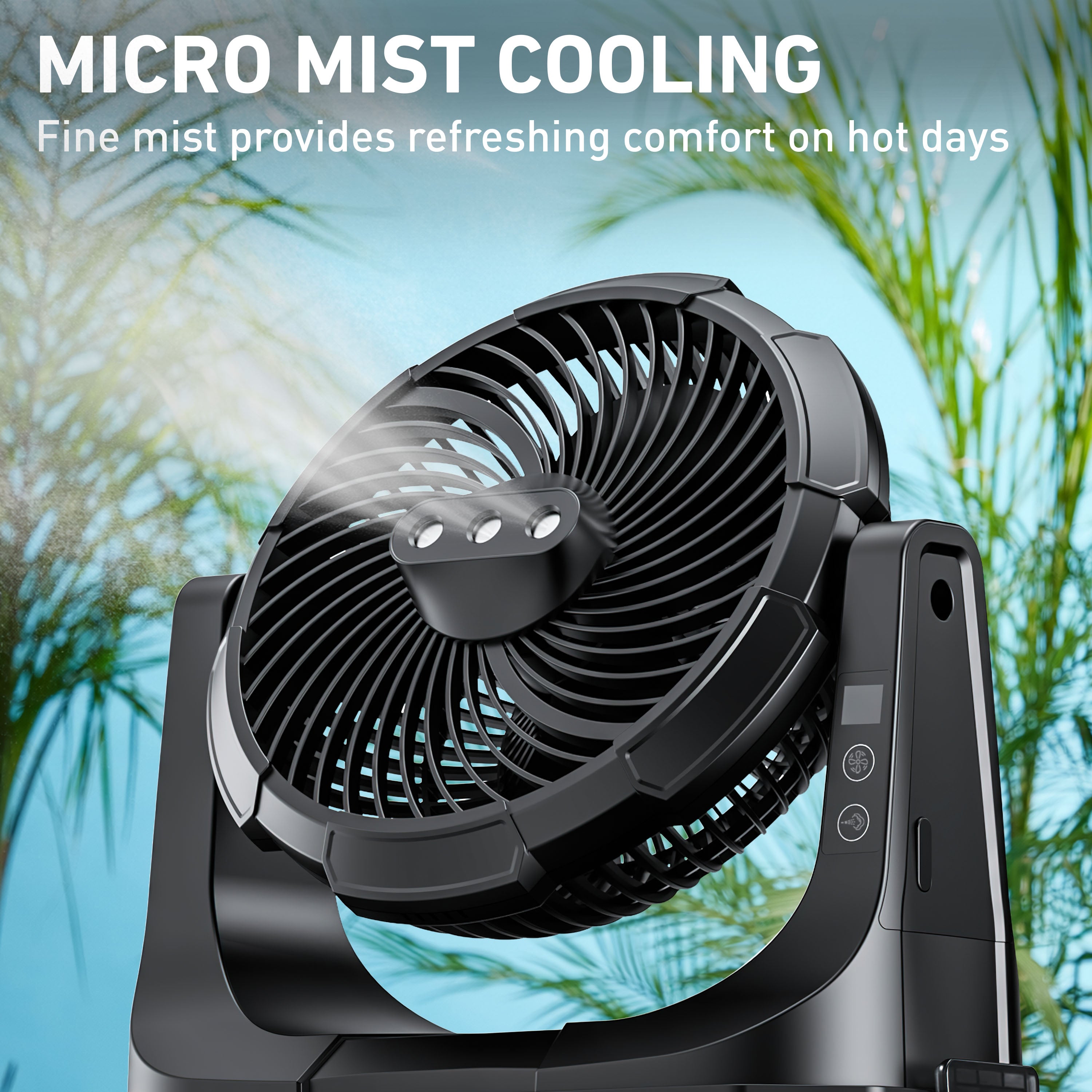 Holmes 8.5L Portable Misting Fan Rechargeable Battery Outdoor Indoor Cooling Fan