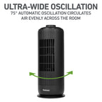 Holmes 13” MiniBreeze Desktop Tower Fan with CleanBreeze Black