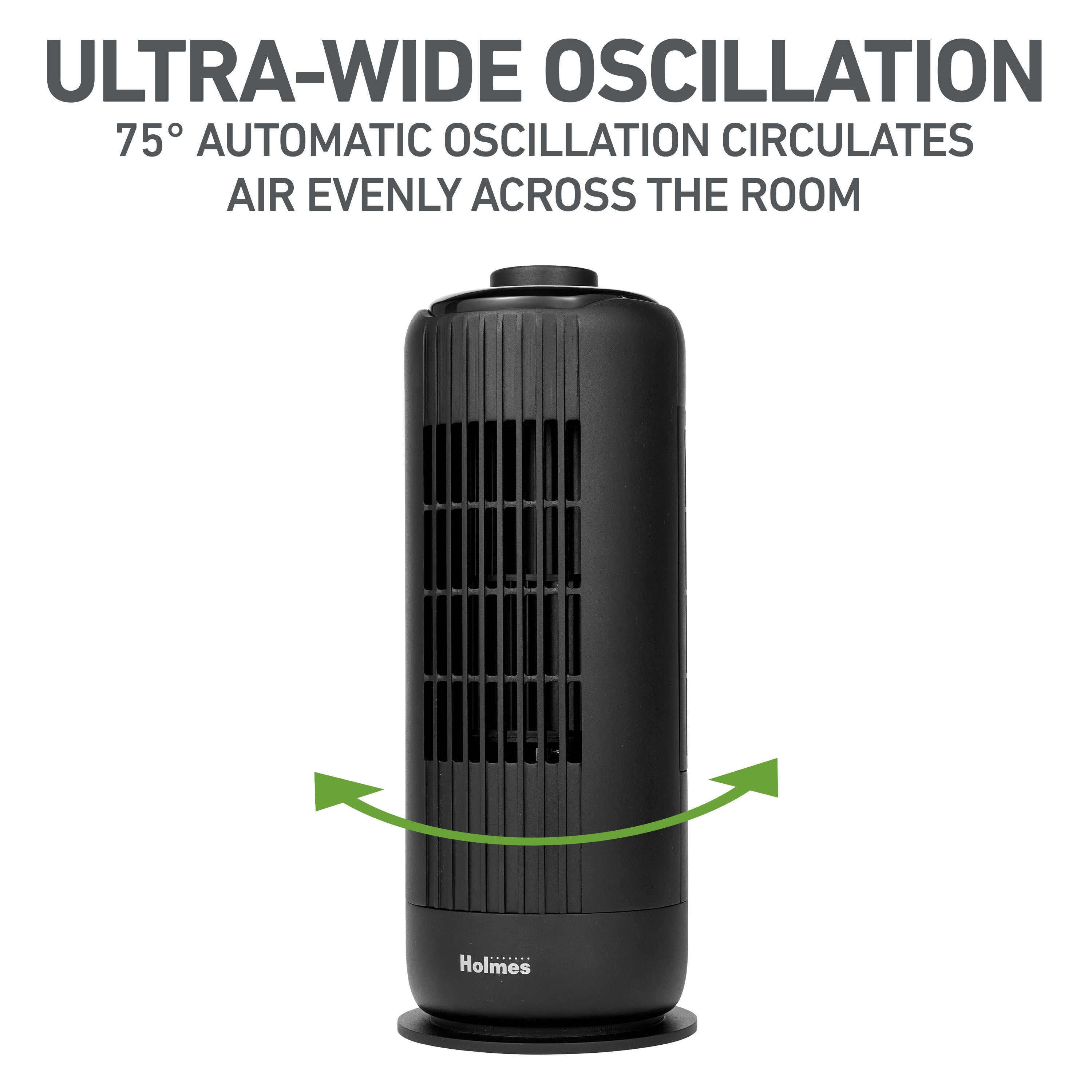 Holmes 13” MiniBreeze Desktop Tower Fan with CleanBreeze Black