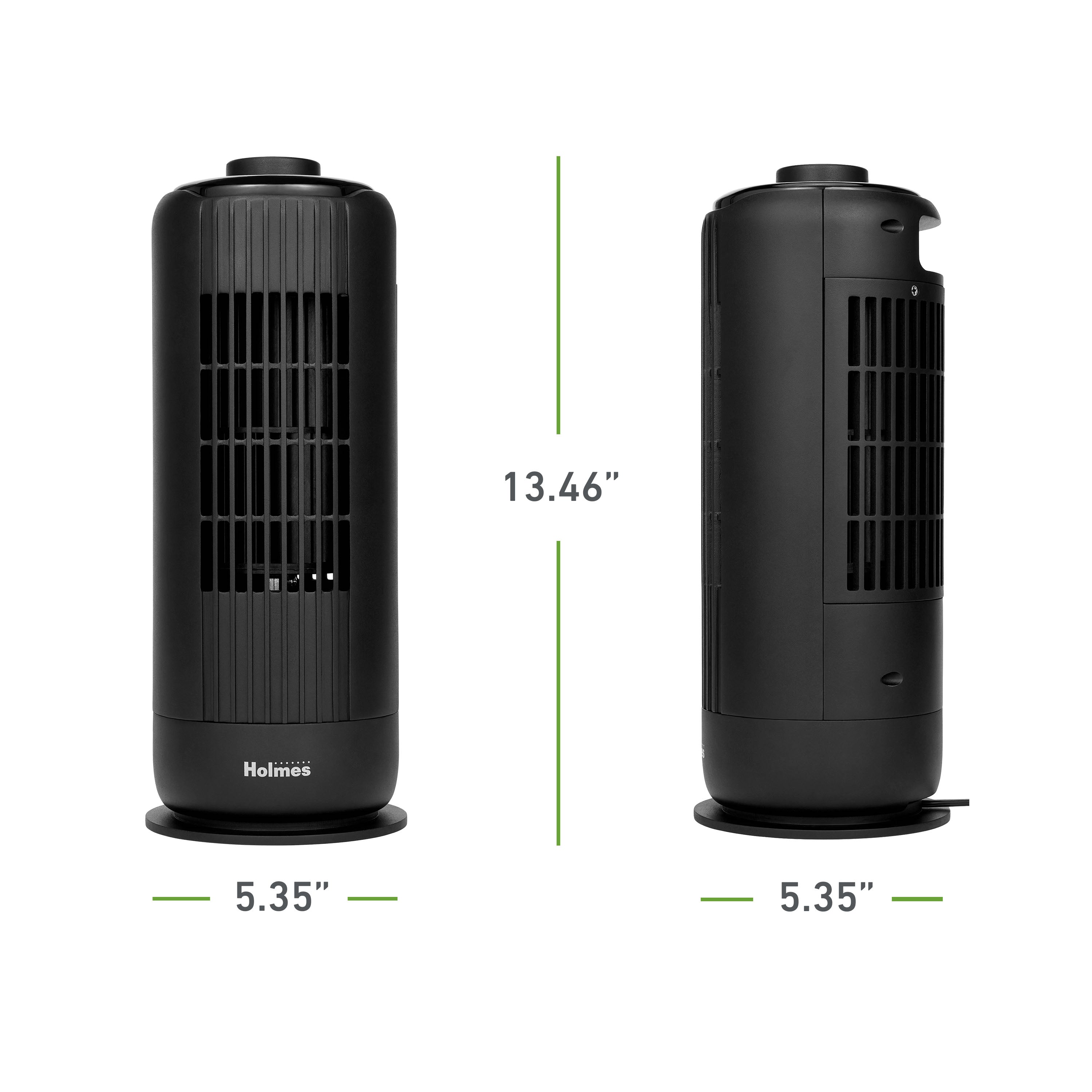 Holmes 13” MiniBreeze Desktop Tower Fan with CleanBreeze Black