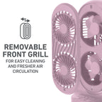 Holmes 13" DuoBreeze Desk Fan, Dual Blade, 3-Speed, Timer, CleanBreeze, Pink