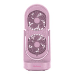 Holmes 13" DuoBreeze Desk Fan, Dual Blade, 3-Speed, Timer, CleanBreeze, Pink
