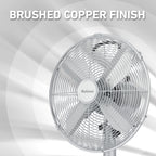 Holmes 12" Vintage Oscillating Metal Table Fan 3 Speed 4 Blades 80° Oscillation Adjustable 25° Tilt Carry Handle Durable Construction for Home or Office