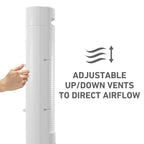 Holmes 31" Manual Tower Fan 3 Speeds 70° Oscillation Adjustable 2-Hour Timer Compact Design for Bedroom Dorm Kitchen or Office White