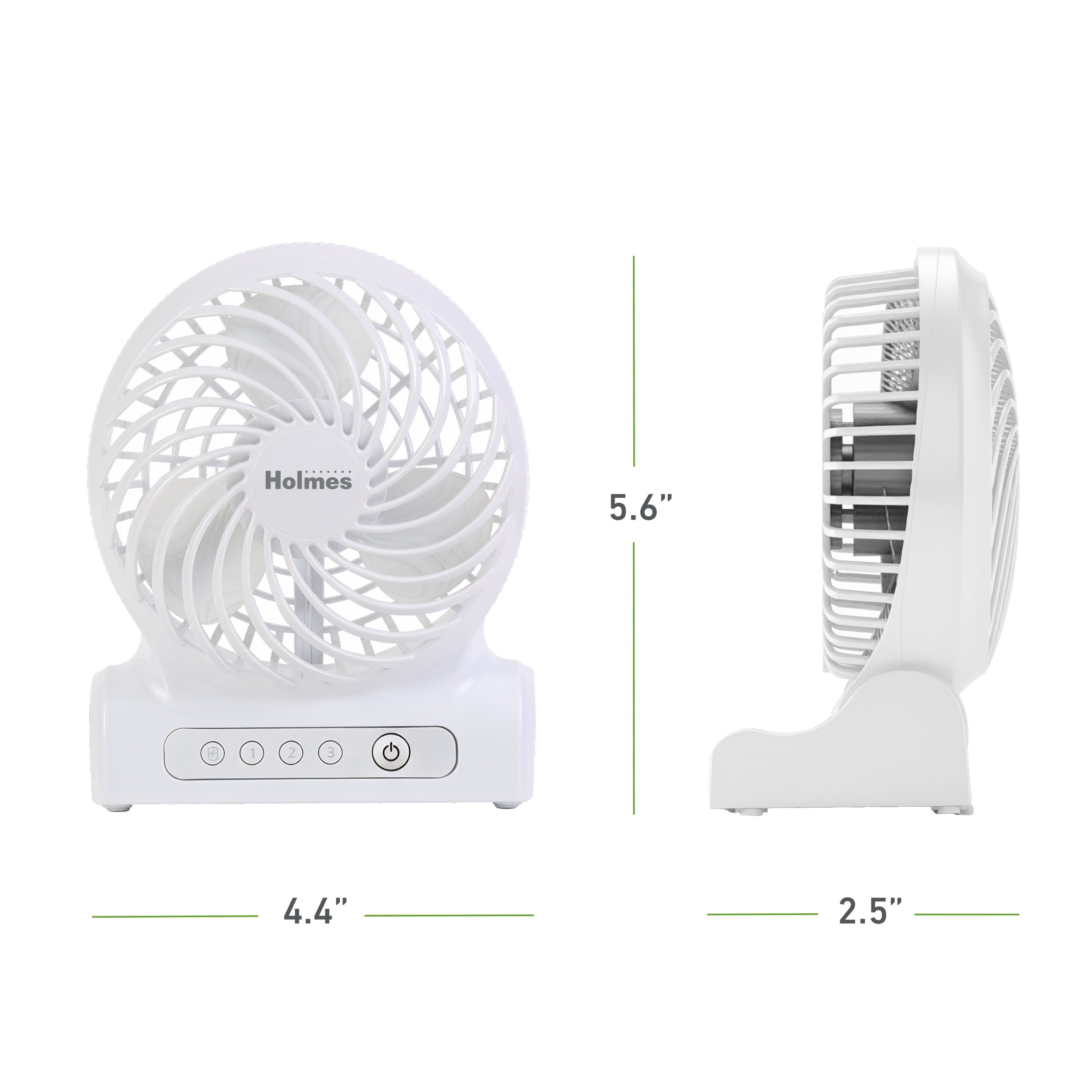 Holmes AeroBreeze 4” Rechargeable USB Desk Fan​