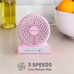 Holmes AeroBreeze 4” Rechargeable USB Desk Fan​